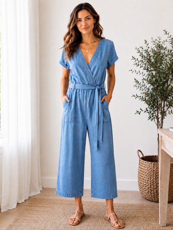 Abercrombie & Fitch Pants - Abercrombie & Fitch | Blue Lyocell Jumpsuit | Size Medium